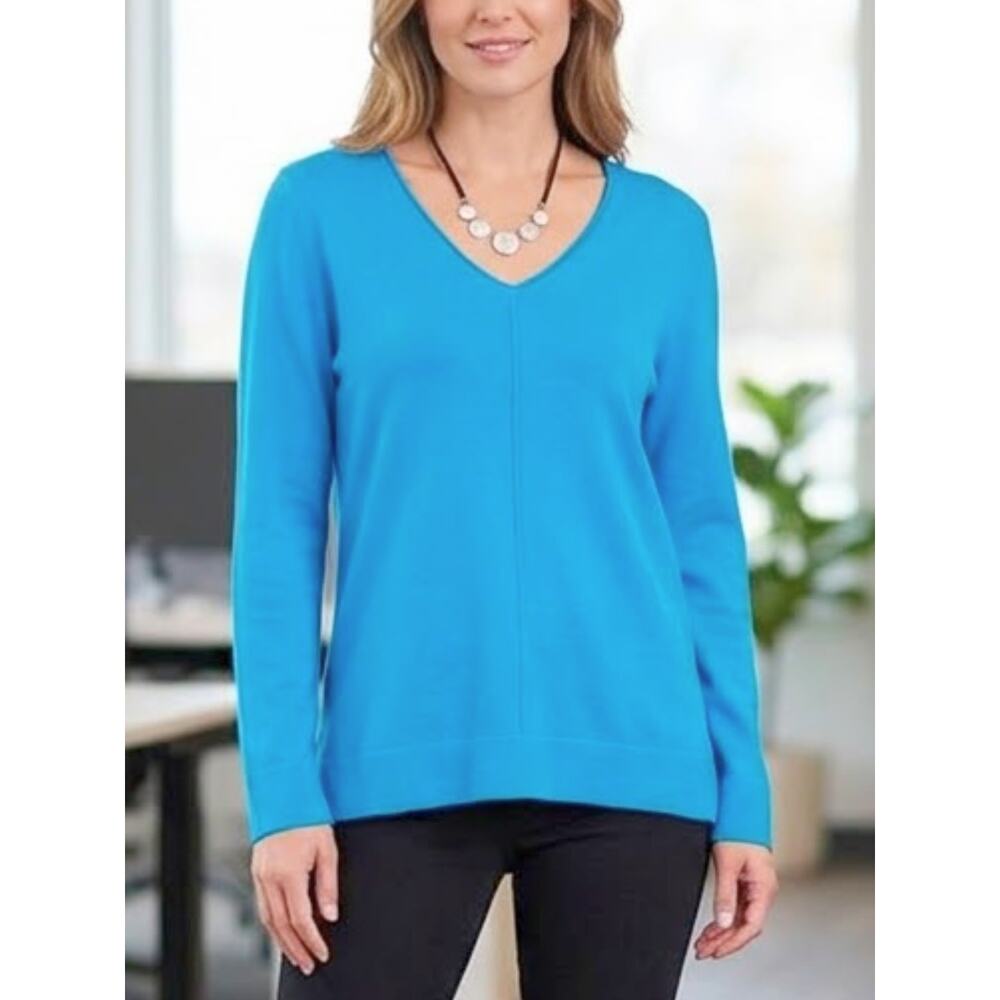 J.JILL Teal Blue Majestic Sweater M | Soft Minimalist Knit Pullover